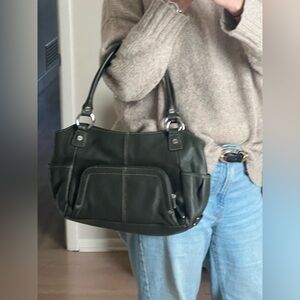 NWOT tignanello Green Leather Tote Bag
